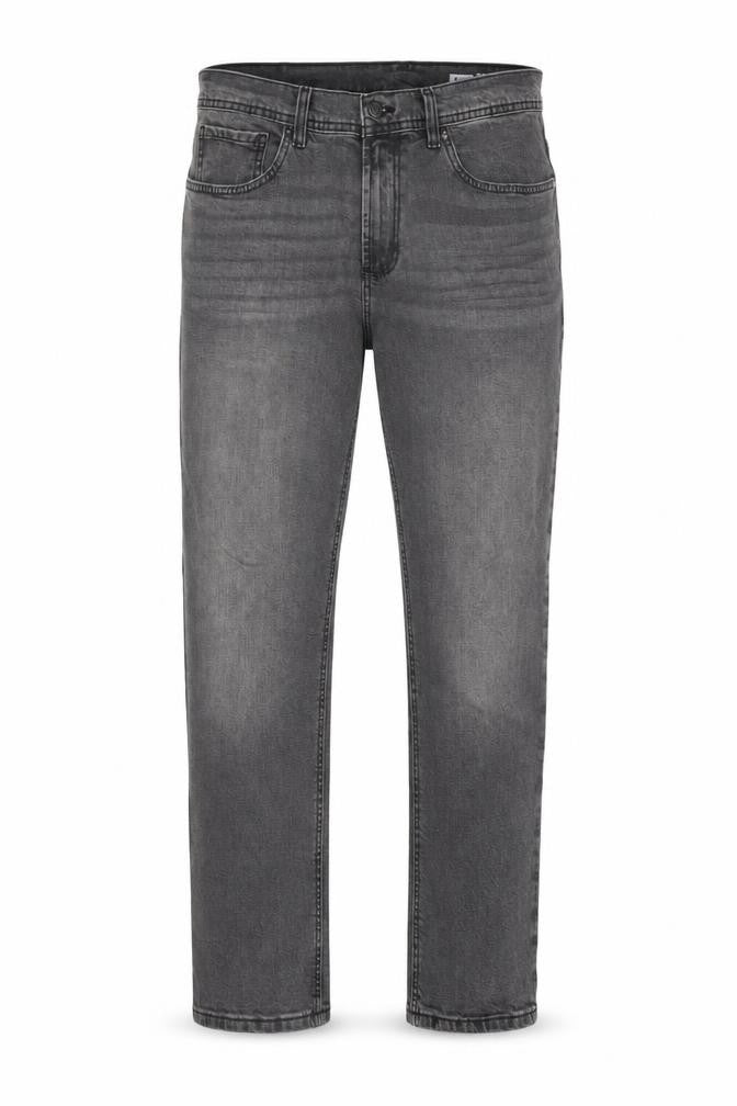 F&F Mens Grey Cotton Straight Jeans Size 36 in L30 in Slim Zip