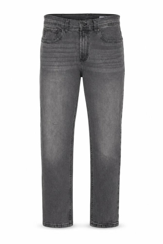 F&F Mens Grey Cotton Straight Jeans Size 36 in L30 in Slim Zip