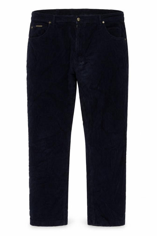Peter Christan Mens Blue Cotton Trousers Size 44 in L34 in Regular Zip - Long Leg