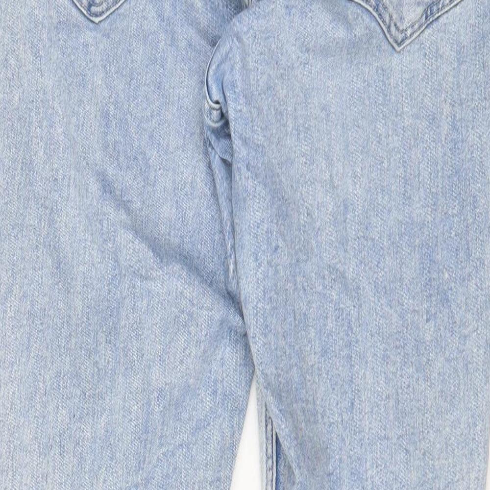H&M Womens Blue Cotton Skinny Jeans Size 16 L29 in Regular Zip