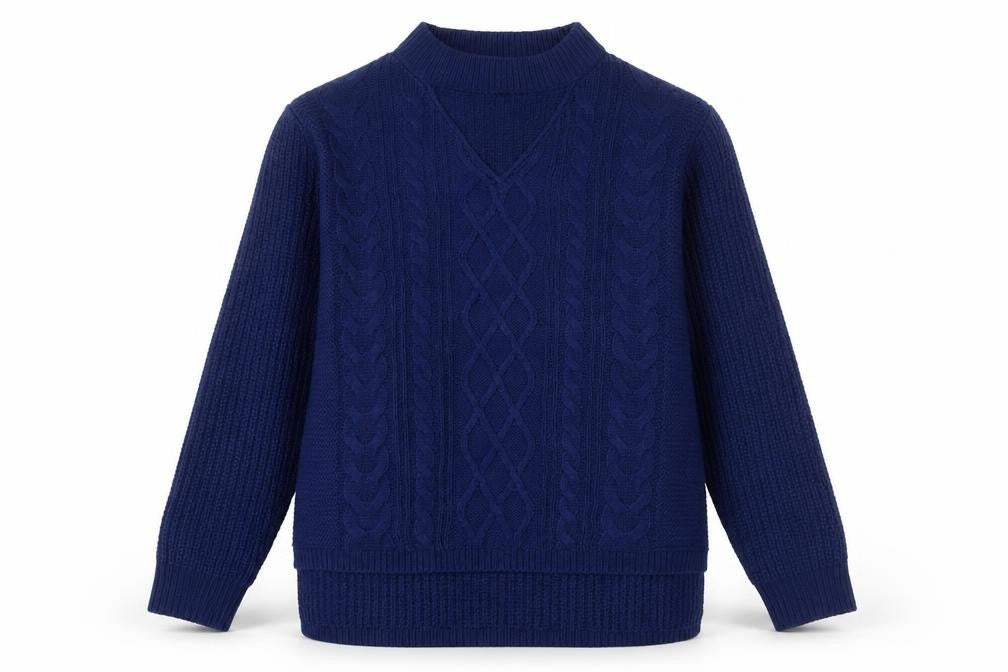 B.You Womens Blue V-Neck Acrylic Pullover Jumper Size 12 - Keyhole neck