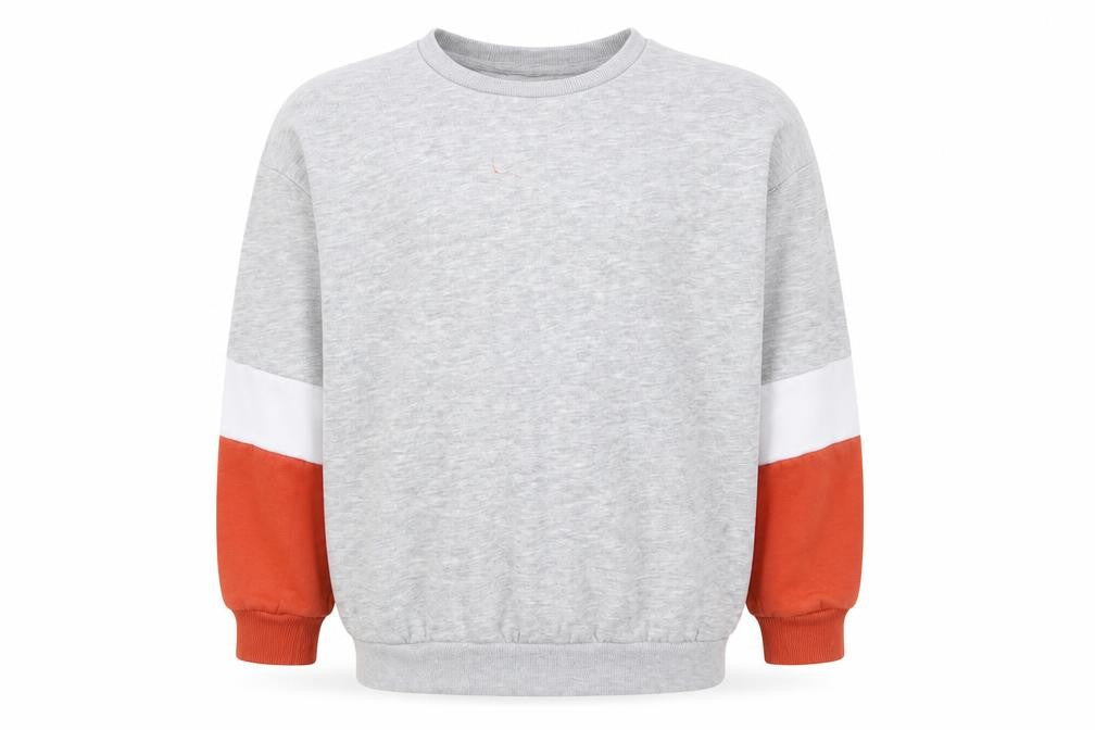 Marks & Spencer Boys Grey Geometric Cotton Pullover Sweatshirt Size 8-9 Years Pullover