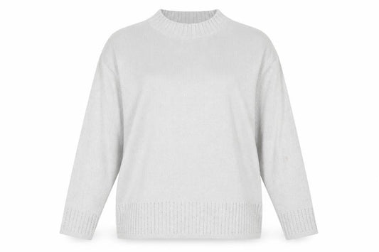Bonmarché Womens Grey Boat Neck Acrylic Pullover Jumper Size L - Beaded