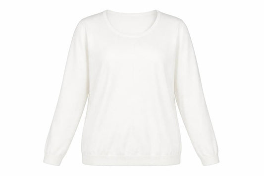 BHS Womens White Collared Cotton Pullover Jumper Size 14