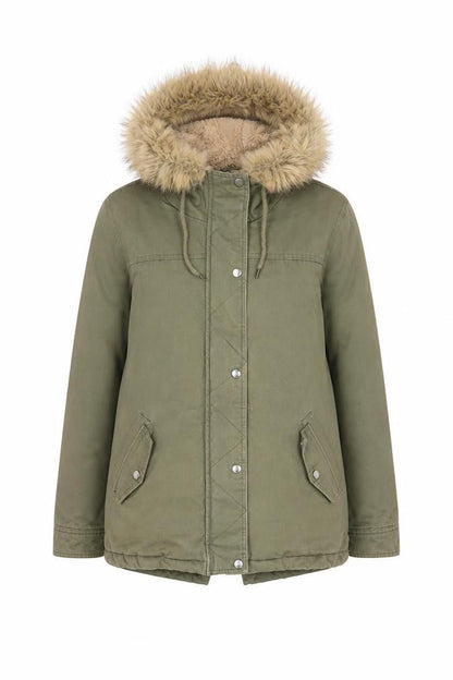 Next Womens Green Parka Coat Size 8 Zip - Pockets