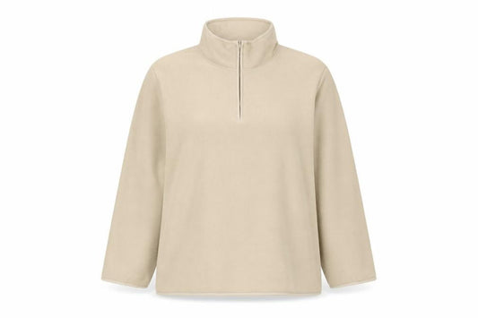 Naeville Womens Beige Polyester Pullover Sweatshirt Size 30 Zip - 1/2 Zip