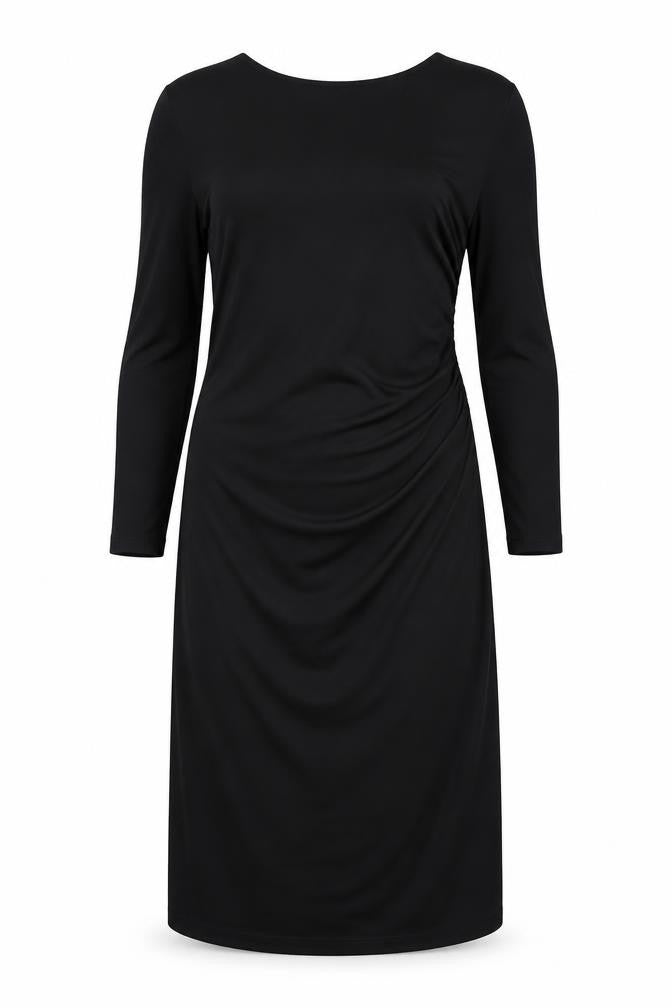 Marks & Spencer Womens Black Polyester A-Line Size 16 Crew Neck Pullover - Petite