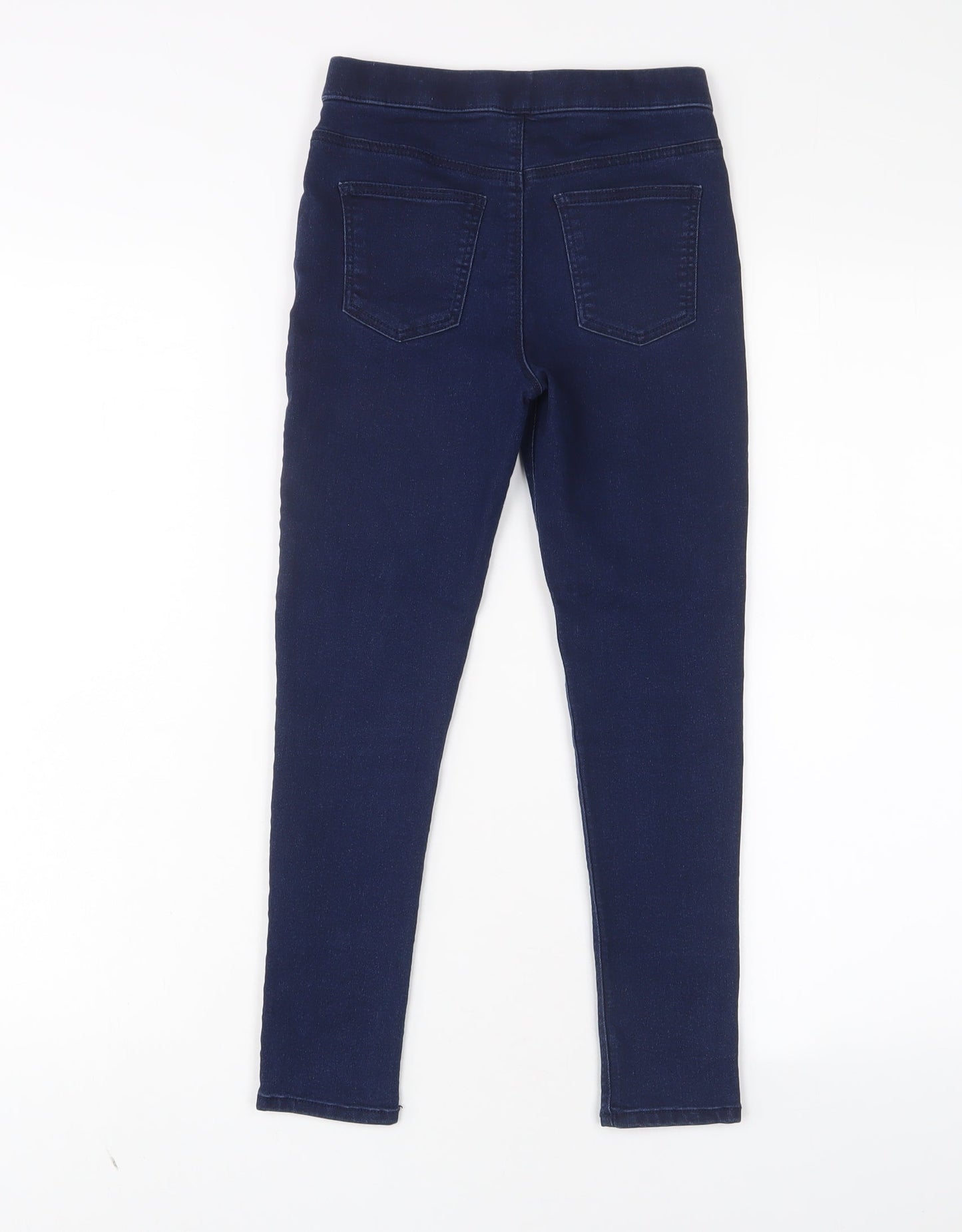 Matalan Girls Blue Cotton Jegging Jeans Size 9 Years L21.5 in Regular Pullover
