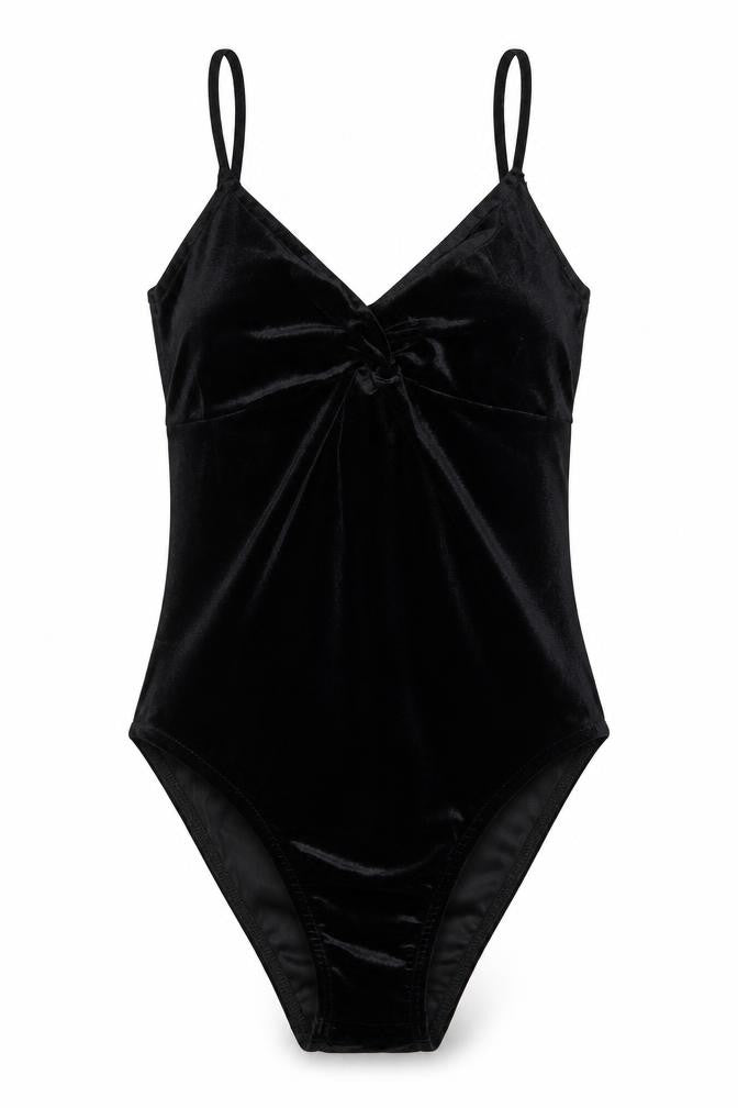 Topshop Womens Black Polyester Bodysuit One-Piece Size 8 Snap