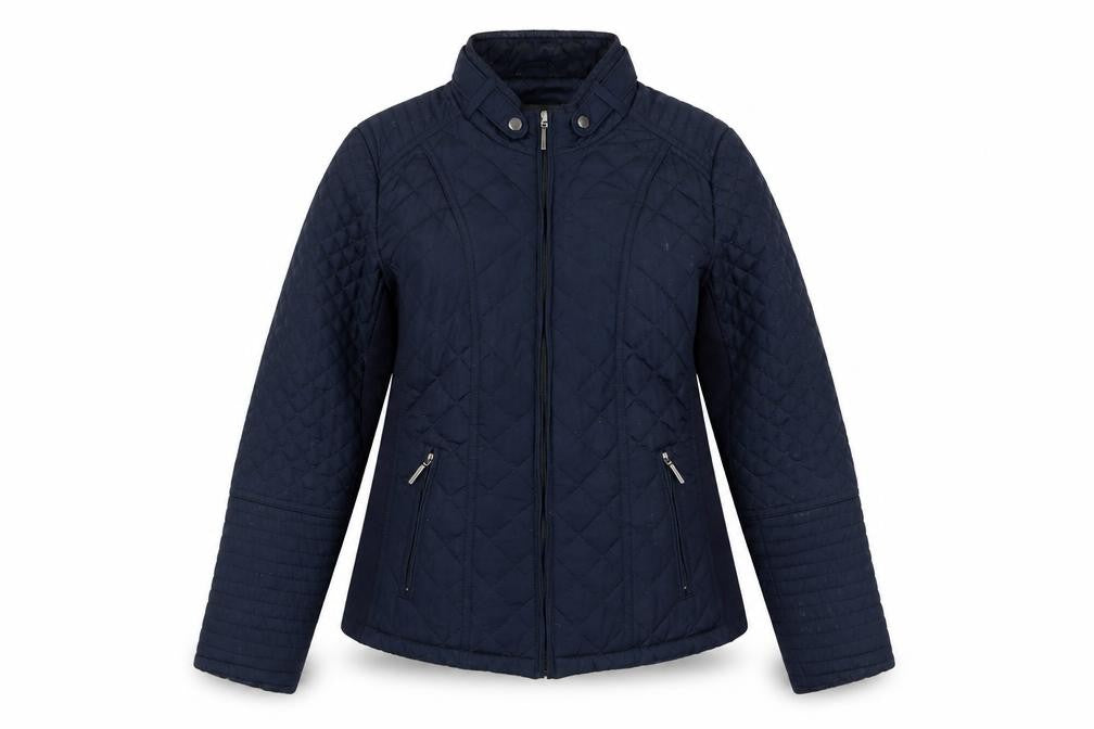 Weatherproof Womens Blue Quilted Jacket Size M Zip - Zip Pockets