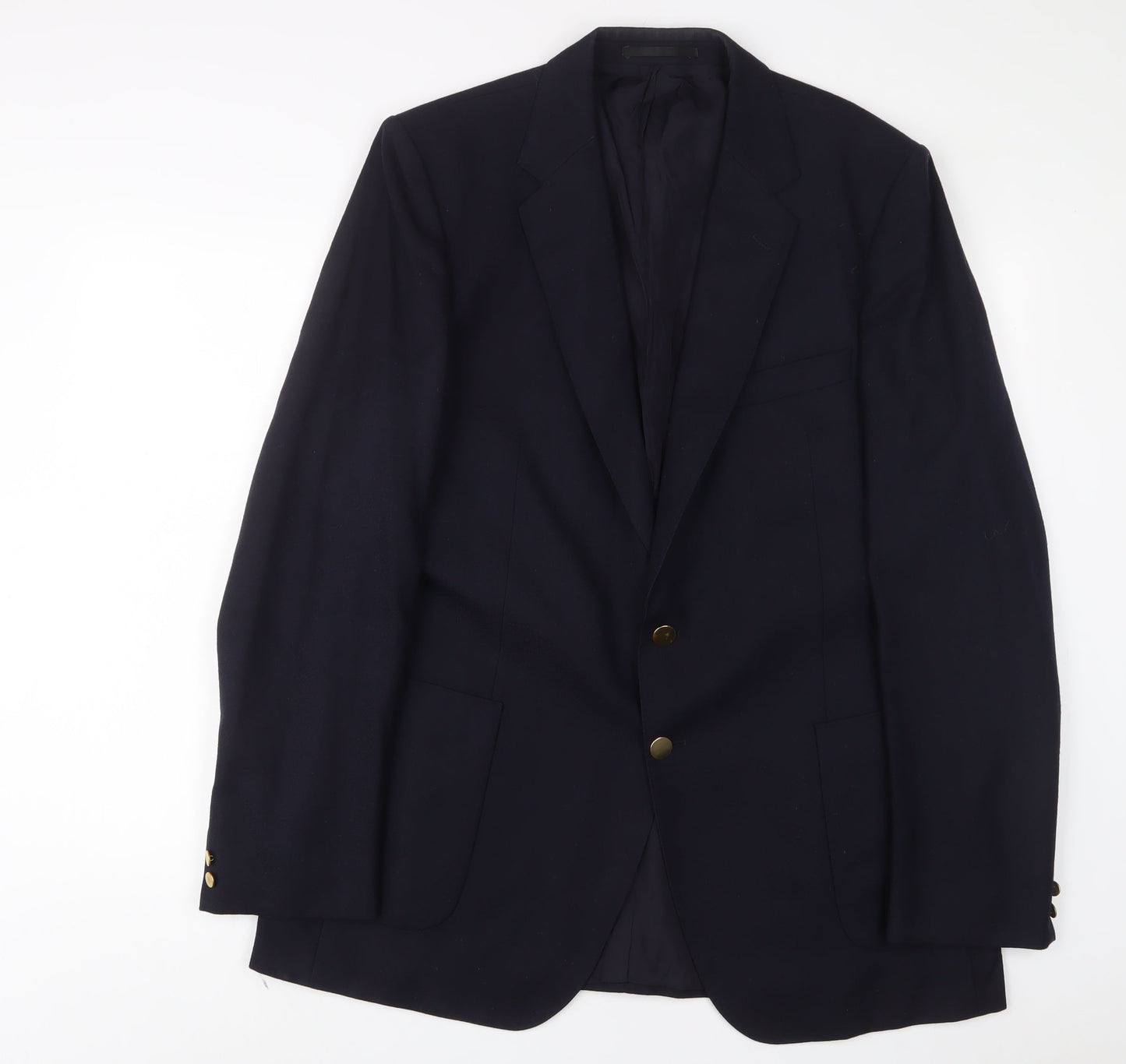 St Michael Mens Blue Wool Jacket Suit Jacket Size 44 Regular - Inside Pockets