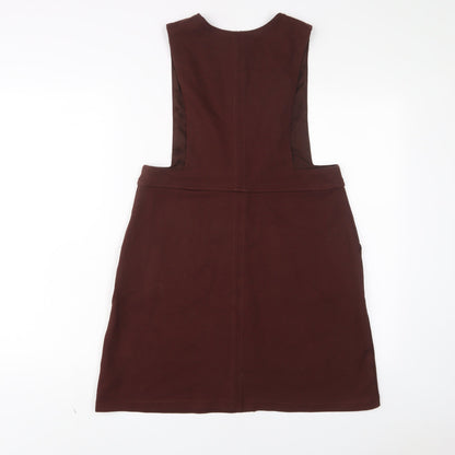 Next Womens Brown Polyester A-Line Size 12 V-Neck Pullover