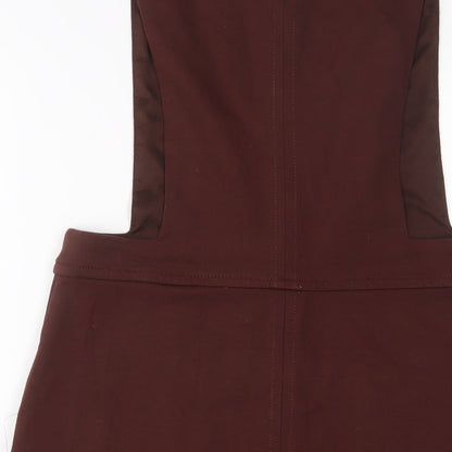 Next Womens Brown Polyester A-Line Size 12 V-Neck Pullover