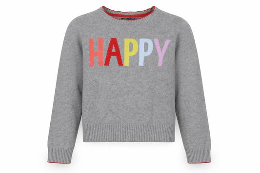 Gap Girls Grey Crew Neck Cotton Pullover Jumper Size 13 Years Pullover - Happy
