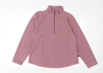 Hawkshead Womens Purple Polyester Pullover Sweatshirt Size 16 Zip - Logo, Embroidered