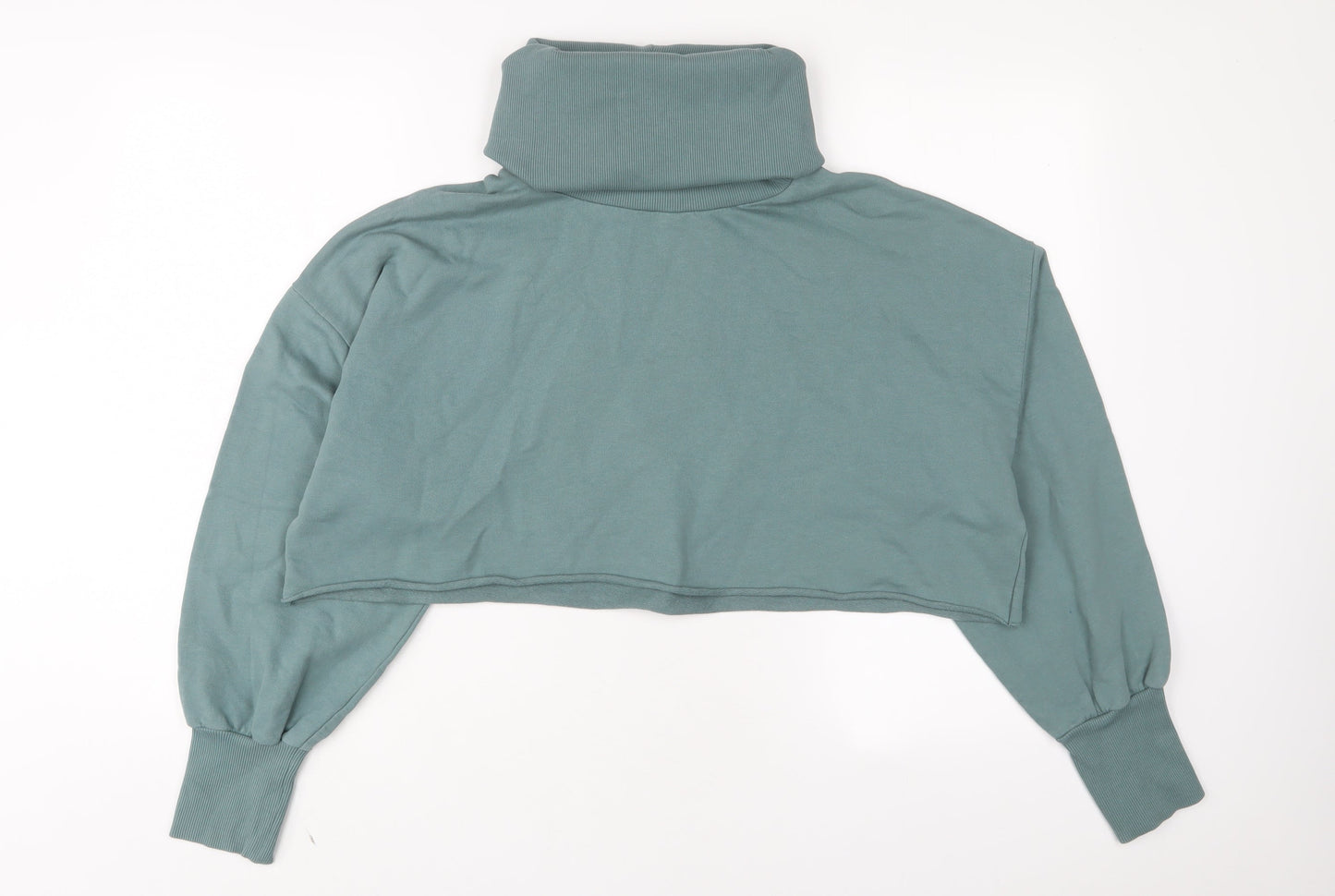 ASOS Womens Green Cotton Pullover Sweatshirt Size 16 Pullover - Cropped