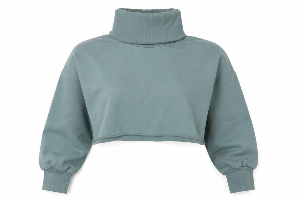 ASOS Womens Green Cotton Pullover Sweatshirt Size 16 Pullover - Cropped