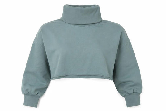 ASOS Womens Green Cotton Pullover Sweatshirt Size 16 Pullover - Cropped
