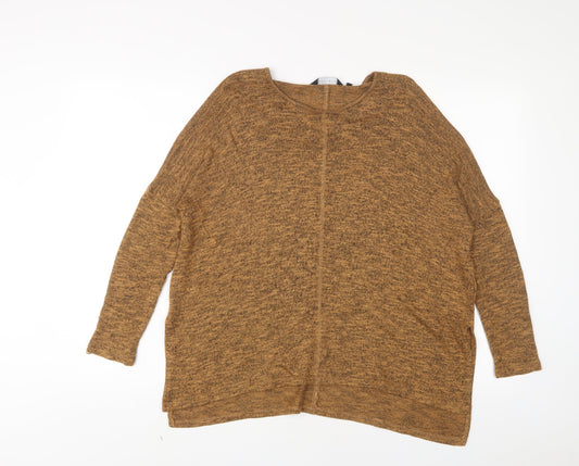 New Look Womens Brown Crew Neck Viscose Pullover Jumper Size 8