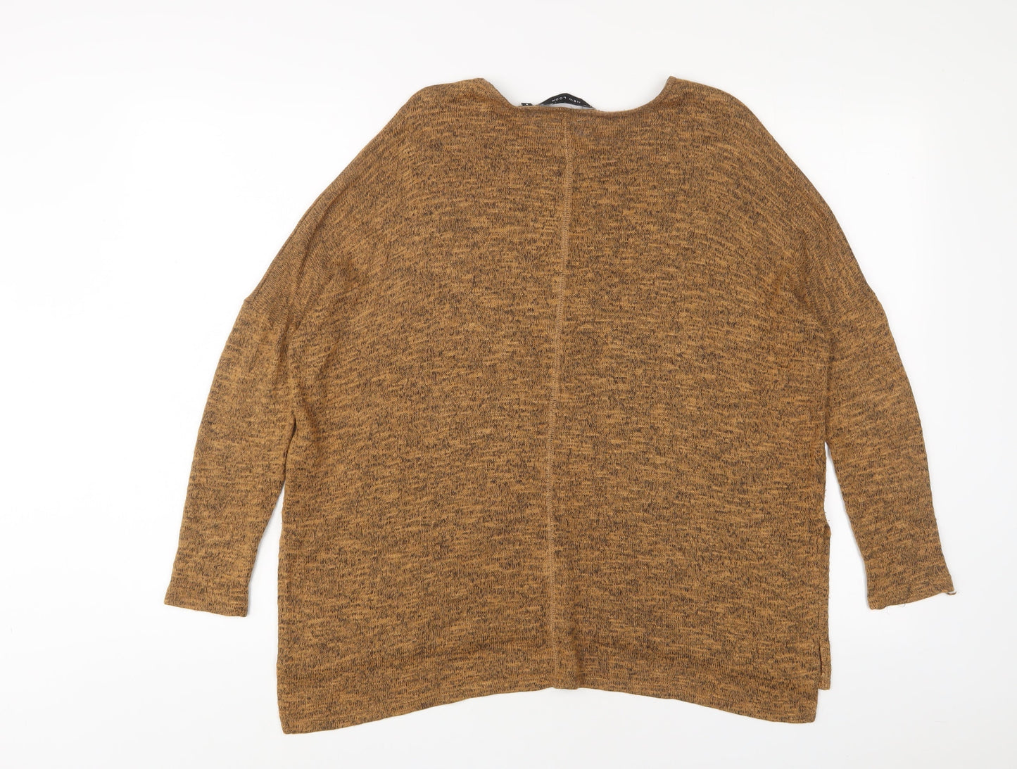 New Look Womens Brown Crew Neck Viscose Pullover Jumper Size 8