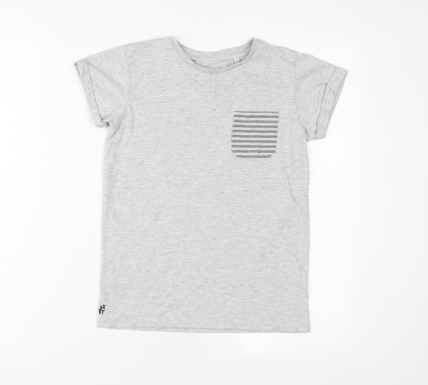 NEXT Boys Grey Cotton Basic T-Shirt Size 9 Years Crew Neck Pullover