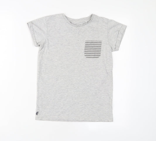 NEXT Boys Grey Cotton Basic T-Shirt Size 9 Years Crew Neck Pullover