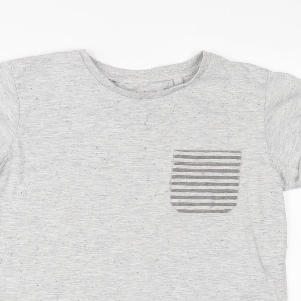 NEXT Boys Grey Cotton Basic T-Shirt Size 9 Years Crew Neck Pullover