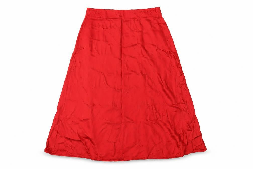 H&M Womens Red Viscose A-Line Skirt Size M
