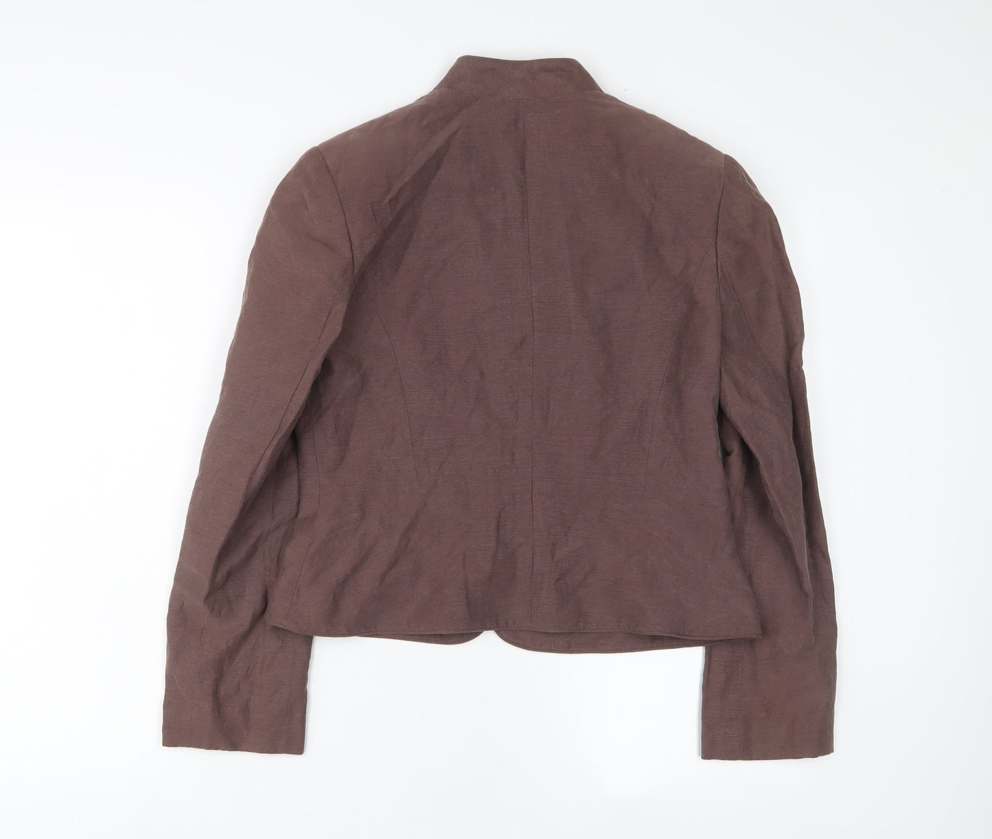 Monsoon Womens Brown Jacket Size 12 Hook & Eye - Embroidered