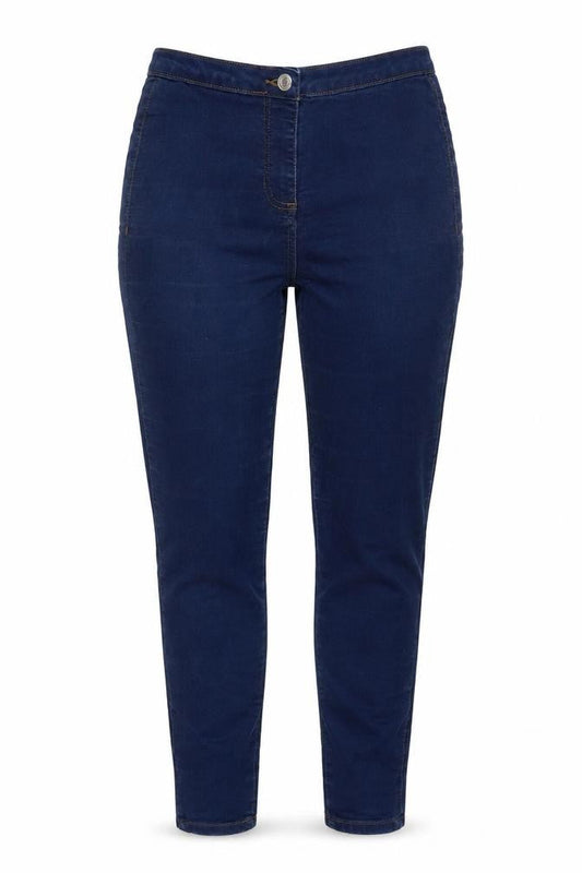 Parisian Signature Womens Blue Cotton Skinny Jeans Size 12 L28 in Regular Zip