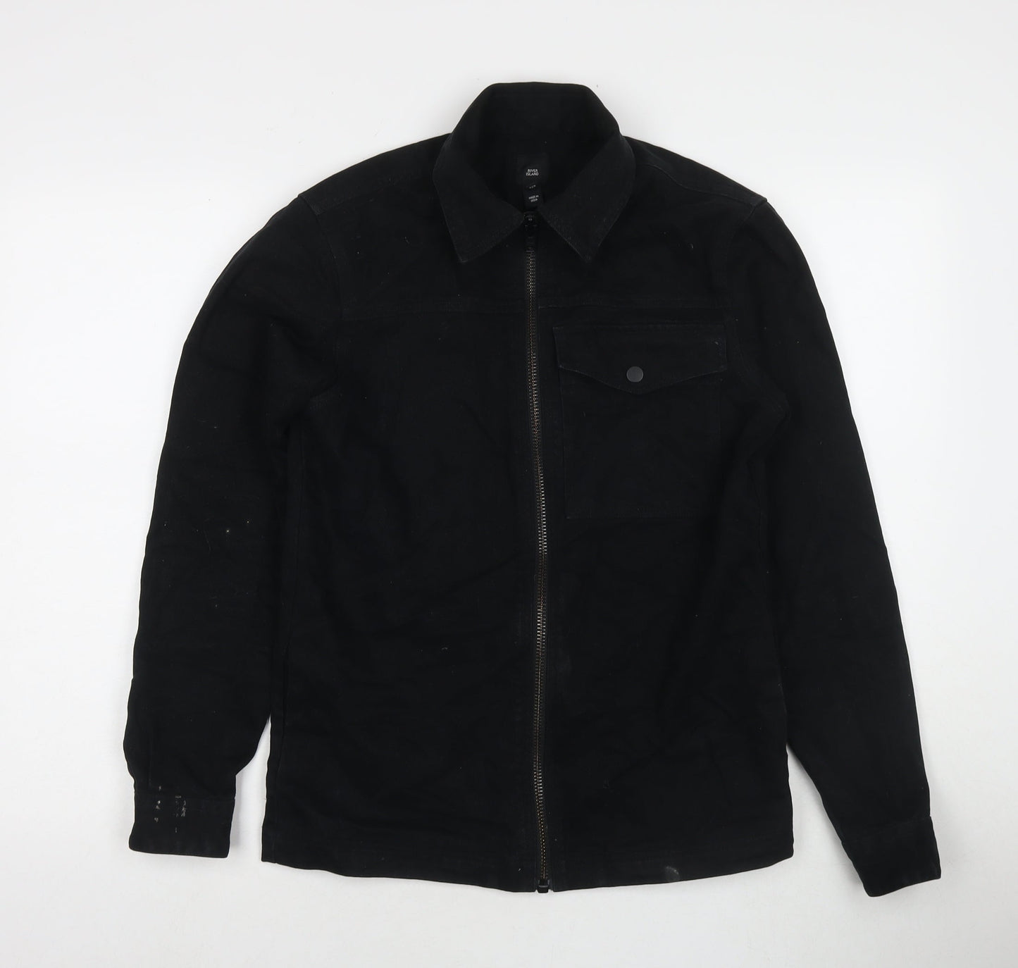River Island Mens Black Jacket Size XS Zip