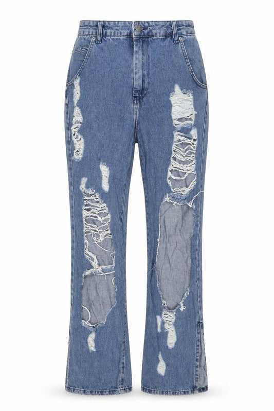 PRETTYLITTLETHING Womens Blue Cotton Mom Jeans Size 8 L29 in Regular Zip