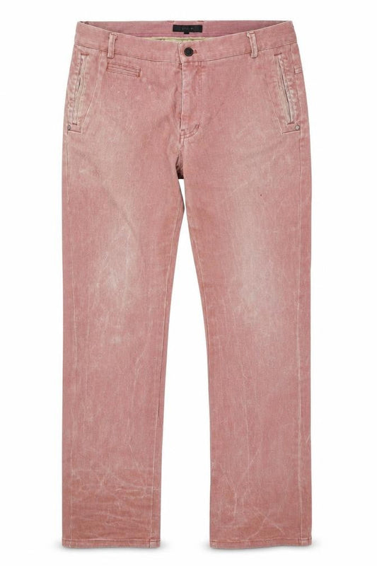 Villain Mens Pink Cotton Straight Jeans Size 36 in L33 in Regular Zip