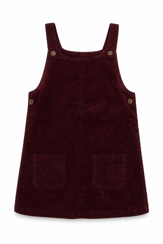 Nutmeg Girls Red Cotton Tank Dress Size 10-11 Years Round Neck Button