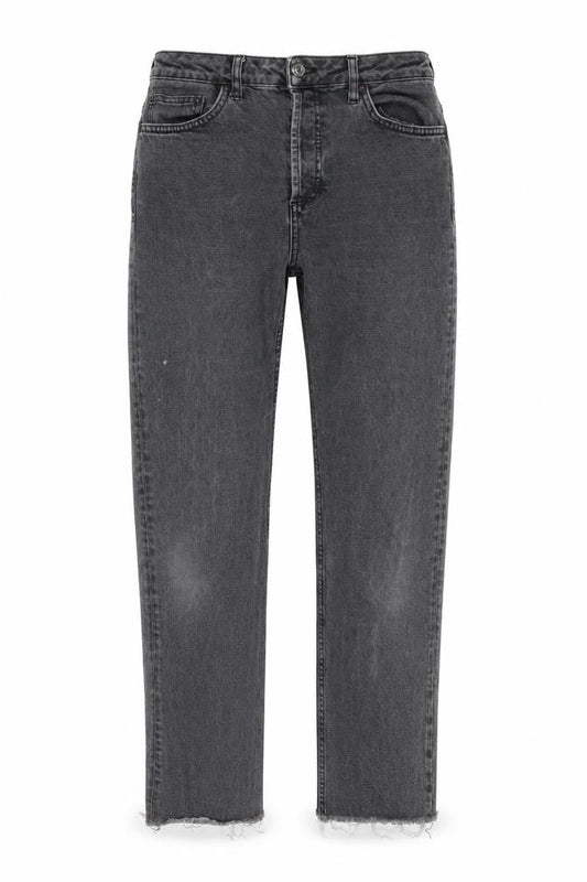 Topshop Womens Grey Cotton Cropped Jeans Size 30 L32 in Regular Zip