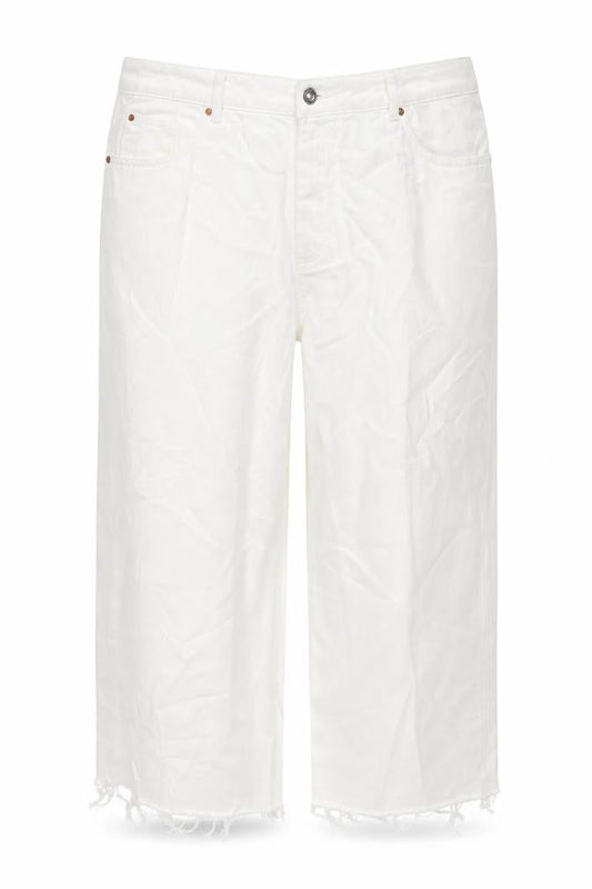 Marks & Spencer Womens White Polyester Blend Wide-Leg Jeans Size 22 L23 in Regular Zip