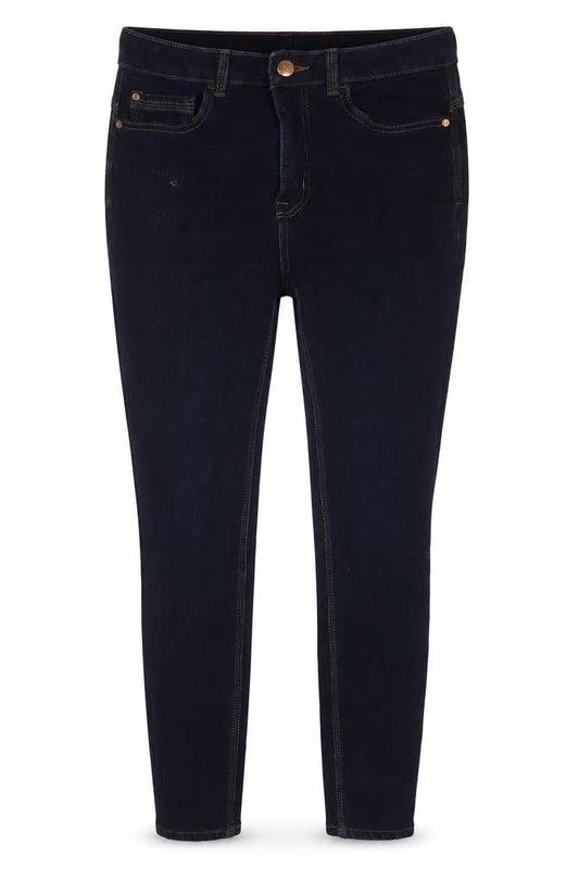 Marks & Spencer Womens Blue Cotton Skinny Jeans Size 12 L24 in Regular Zip