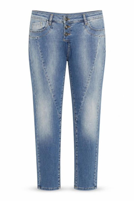 Stephin Womens Blue Cotton Straight Jeans Size 31 in L28 in Regular Zip