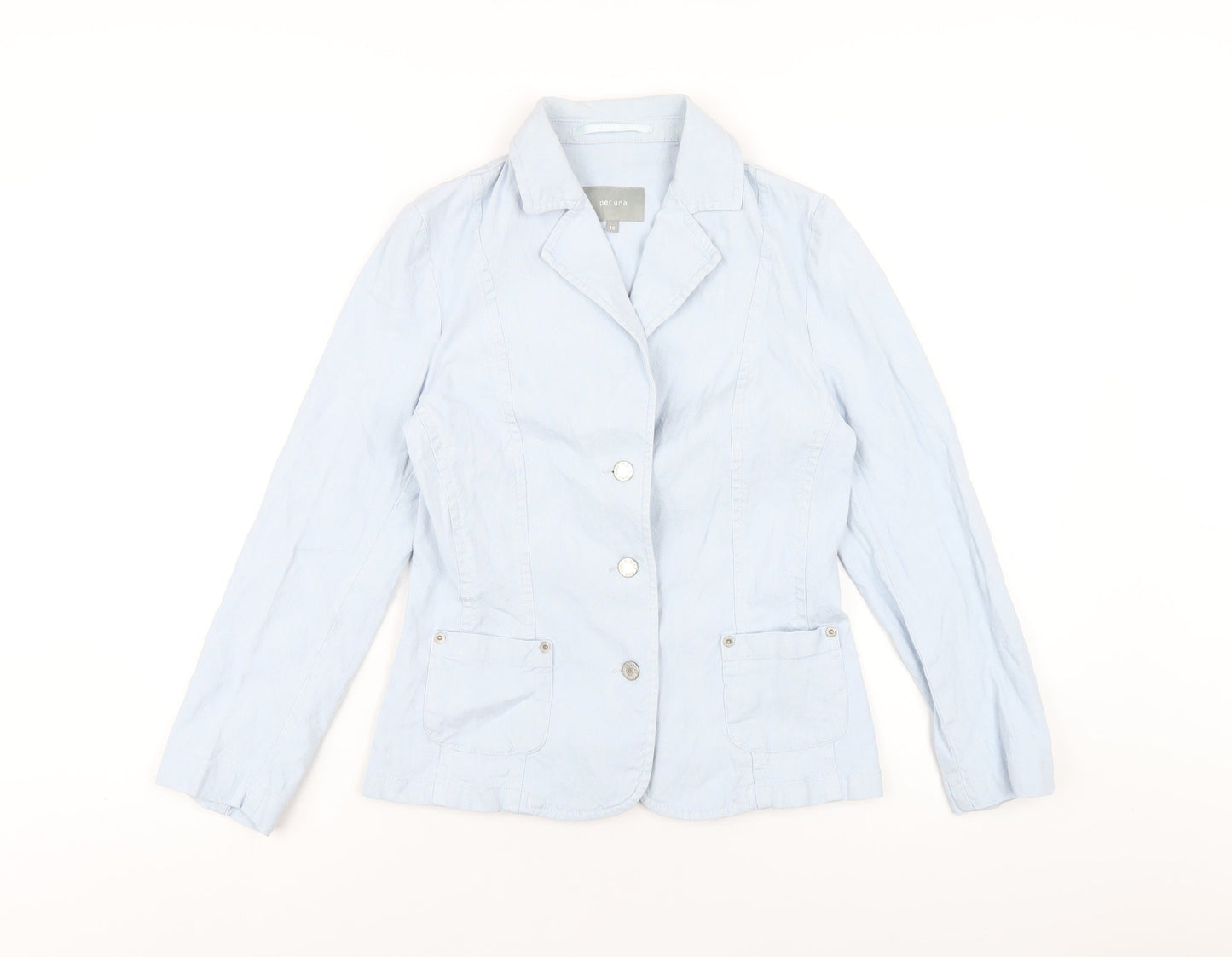 Per Una Womens Blue Jacket Size 10 Button