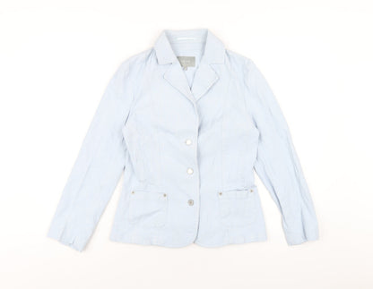 Per Una Womens Blue Jacket Size 10 Button