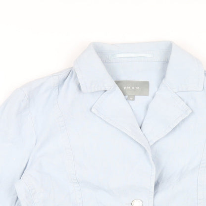 Per Una Womens Blue Jacket Size 10 Button