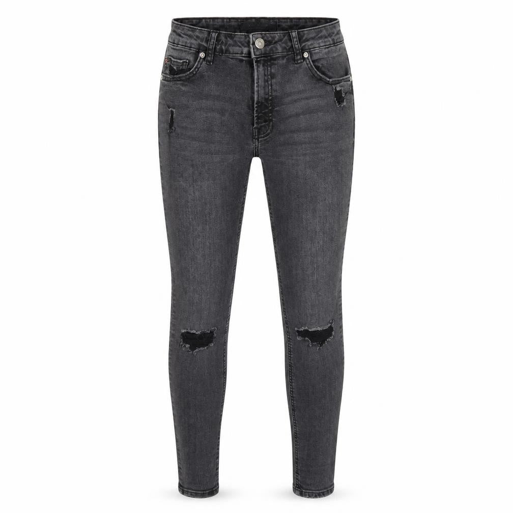 Denim & Co. Womens Grey Cotton Skinny Jeans Size 10 L29 in Regular Zip