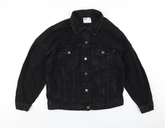 Bershka Womens Black Jacket Size S Button