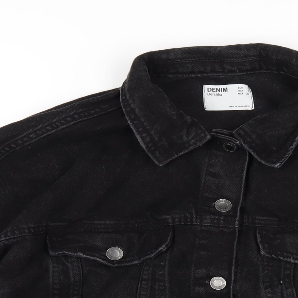 Bershka Womens Black Jacket Size S Button