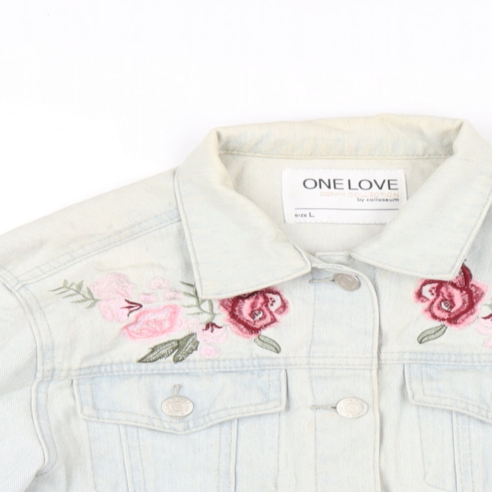 Colloseum Womens Blue Jacket Size L Button
