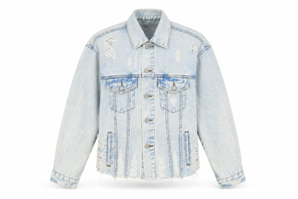 Denim & Co. Womens Blue Jacket Size 6 Button