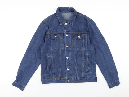 SHEIN Womens Blue Jacket Size S Button