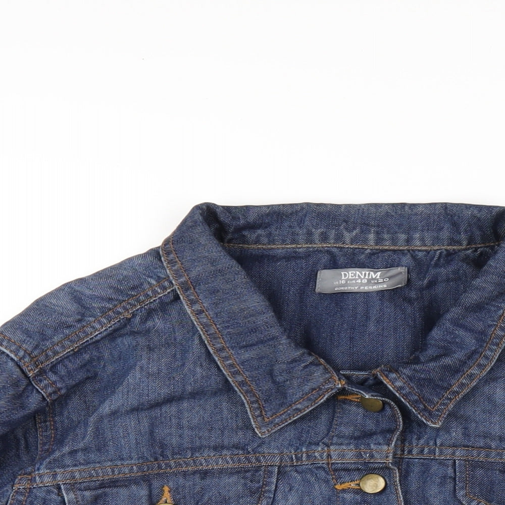 Dorothy Perkins Womens Blue Jacket Size 16 Button