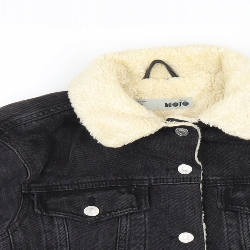 Topshop Womens Black Jacket Size 6 Button