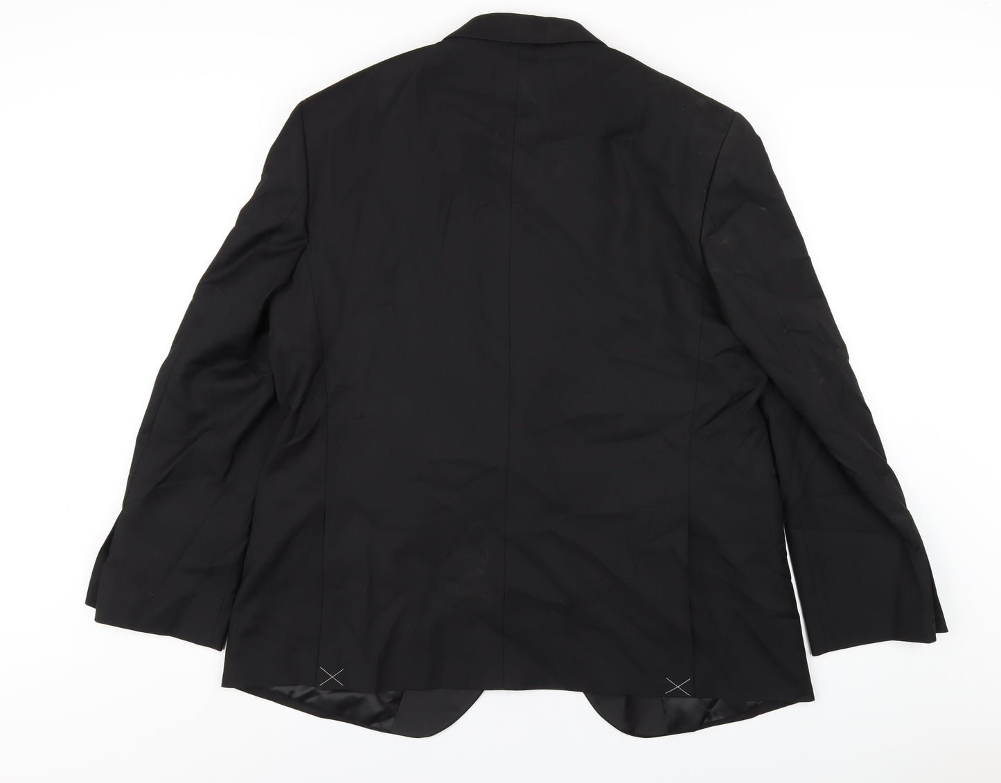 Marks and Spencer Mens Black Polyester Tuxedo Blazer Size 44 Regular